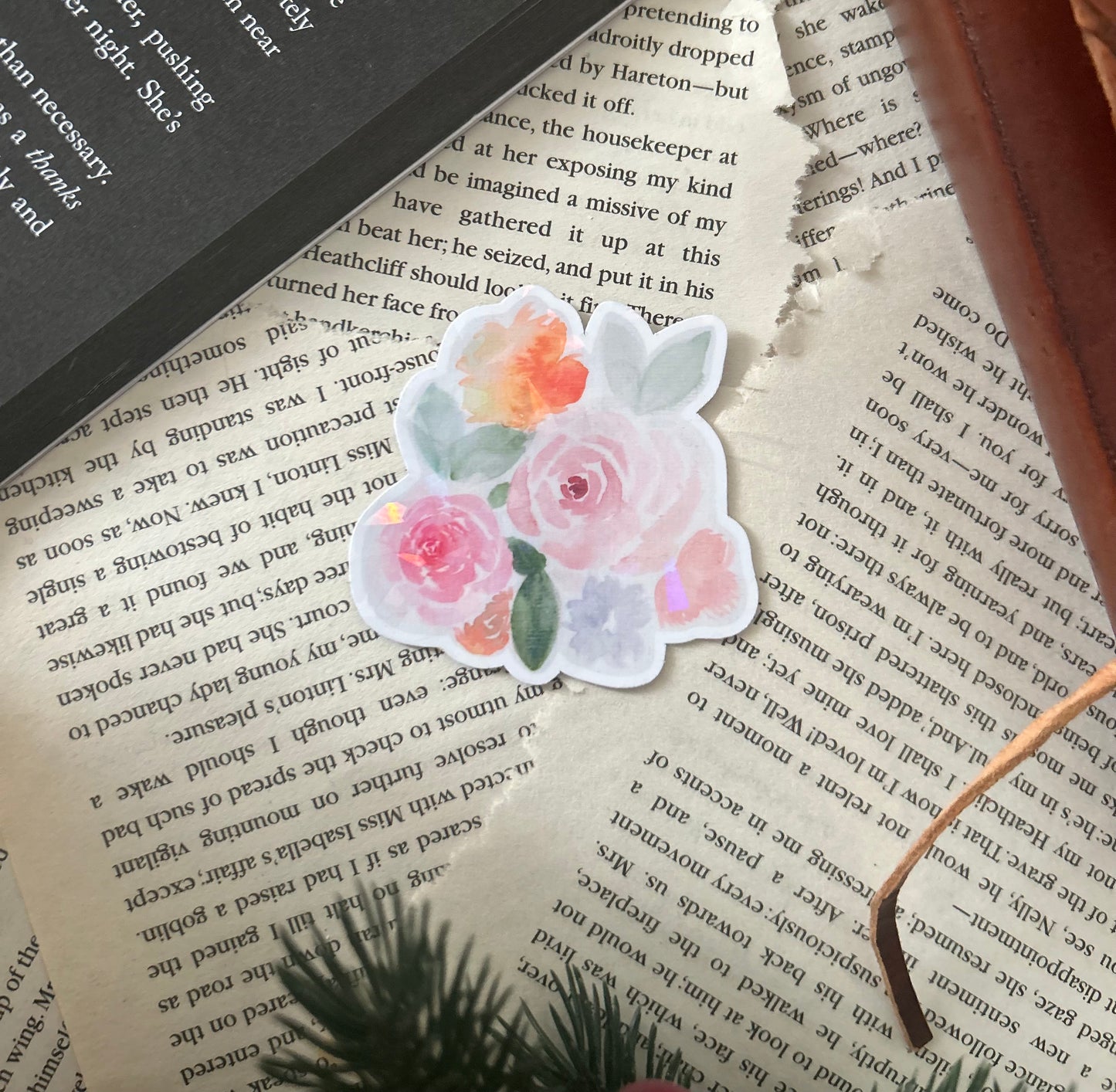 Floral Watercolour Holographic Sticker