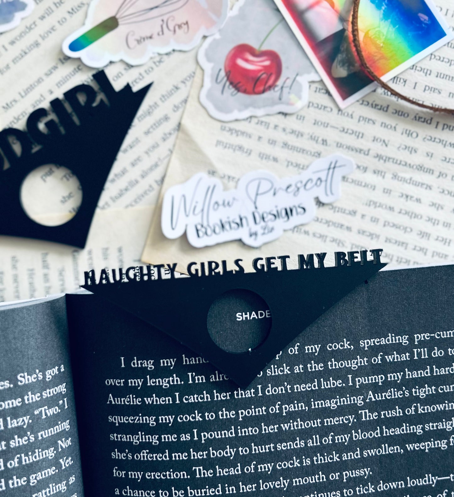 'Naughty Girls Get My Belt' Page Stopper