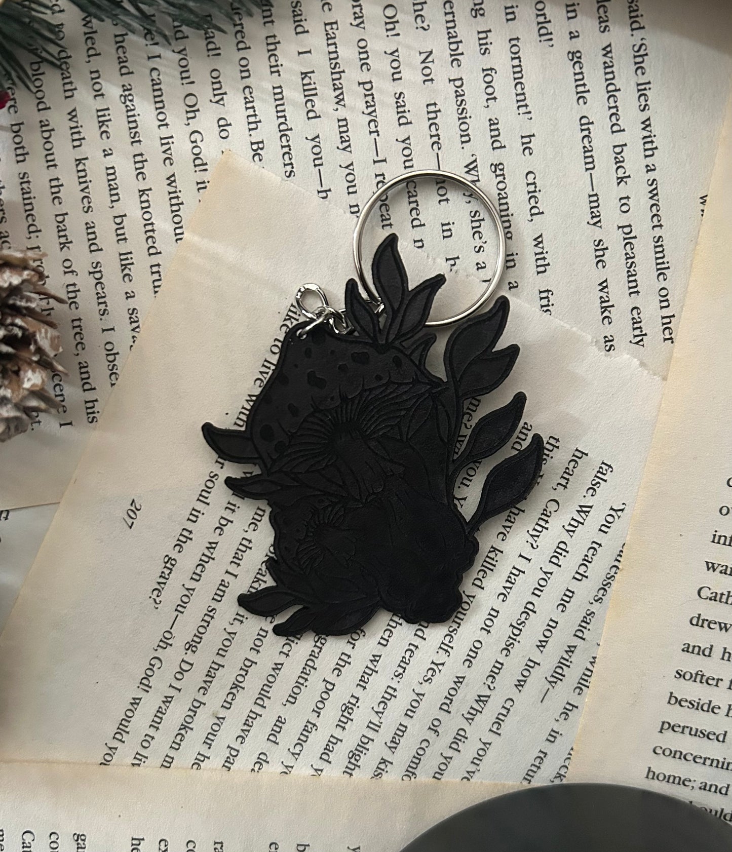 Mushroom Design, Leather Keyring