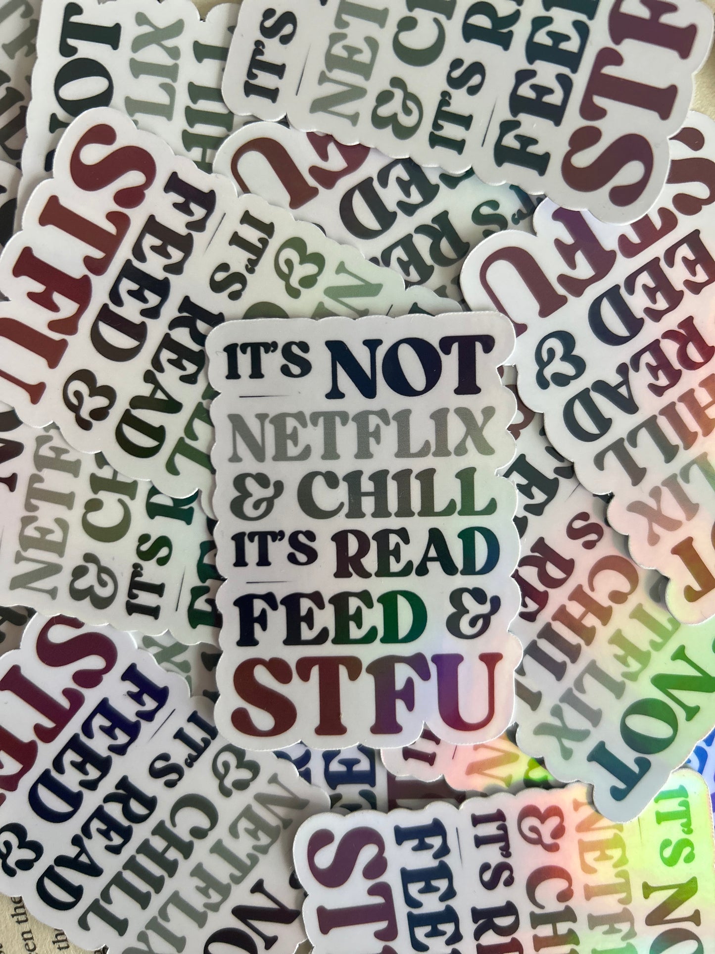 Netflix & Chill Holographic Sticker